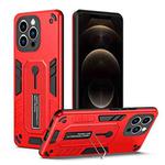 For iPhone 12 Pro Variety Brave Armor Finger Loop Holder Phone Case(Red)