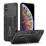 For iPhone X / XS Variety Brave Armor Finger Loop Holder Phone Case(Black)