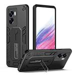 For OPPO A57 4G / A77s / A77 4G Variety Brave Armor Finger Loop Holder Phone Case(Black)