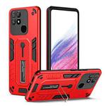 For Realme Narzo 50A Variety Brave Armor Finger Loop Holder Phone Case(Red)