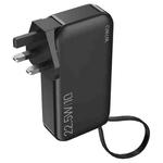 WIWU JC-23 22.5W 10000mAH Power Bank Charger with Cable, Plug Specifications: US/UK/EU Plug(Black)