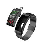 K13 1.14 inch Steel Band Earphone Detachable Smart Watch Support Bluetooth Call(Black)