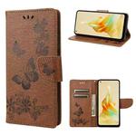 For OPPO Reno8 T 4G Butterfly Embossed Horizontal Flip Leather Phone Case(Brown)