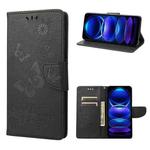 For Xiaomi Redmi Note 12 5G Global / Poco X5 5G Butterfly Embossed Horizontal Flip Leather Phone Case(Black)