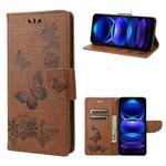 For Xiaomi Redmi Note 12 Pro 5G Global Butterfly Embossed Horizontal Flip Leather Phone Case(Brown)