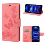 For Xiaomi Redmi Note 12 Pro+ 5G Global Butterfly Embossed Horizontal Flip Leather Phone Case(Pink)