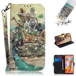 For Xiaomi Redmi Note 9S & Note 9 Pro Max 3D Colored Drawing Horizontal Flip Leather Case with Holder & Card Slot & Wallet & Lanyard(Zoo)