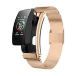 K30 0.96 inch Steel Band Earphone Detachable Life Waterproof Smart Watch Support Bluetooth Call(Rose Gold)