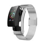 K30 0.96 inch Steel Band Earphone Detachable Life Waterproof Smart Watch Support Bluetooth Call(Silver)