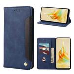 For OPPO Reno8 T 4G Skin Feel Splicing Leather Phone Case(Blue)