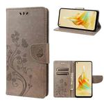 For OPPO Reno8 T 4G Butterfly Flower Pattern Leather Phone Case(Grey)