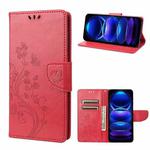 For Xiaomi Redmi Note 12 5G Global / Poco X5 5G Butterfly Flower Pattern Leather Phone Case(Red)
