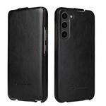 For Samsung Galaxy S23+ 5G Fierre Shann 64 Texture Vertical Flip PU Leather Phone Case(Black)