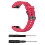 For Garmin Fenix 5S (20mm) Silicone Watch Band(Rose Red)