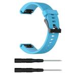 For Garmin Fenix 5S (20mm) Silicone Watch Band(Sky Blue)