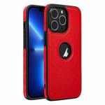 For iPhone 13 Pro Leather Texture Stitching Phone Case(Red)