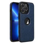 For iPhone 13 Pro Leather Texture Stitching Phone Case(Blue)