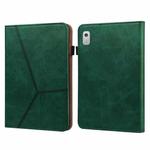 For Lenovo Tab M9 Embossed Striped Leather Tablet Case(Green)