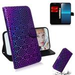 For Sony Xperia L4 Solid Color Colorful Magnetic Buckle Horizontal Flip PU Leather Case with Holder & Card Slots & Wallet & Lanyard(Purple)