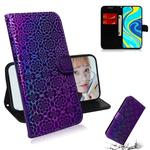 For Xiaomi Redmi Note 9S & Note 9 Pro Max Solid Color Colorful Magnetic Buckle Horizontal Flip PU Leather Case with Holder & Card Slots & Wallet & Lanyard(Purple)