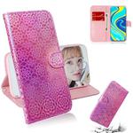 For Xiaomi Redmi Note 9S & Note 9 Pro Max Solid Color Colorful Magnetic Buckle Horizontal Flip PU Leather Case with Holder & Card Slots & Wallet & Lanyard(Pink)