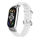 For Xiaomi Mi Band 7 Marine Silicone Breathable Watch Band(White)