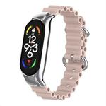 For Xiaomi Mi Band 7 Marine Silicone Breathable Watch Band(Lotus Pink)