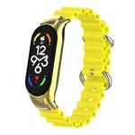 For Xiaomi Mi Band 7 Marine Silicone Breathable Watch Band(Yellow)