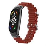 For Xiaomi Mi Band 7 Marine Silicone Breathable Watch Band(Wine Red)