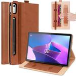 For Lenovo Tab P11 Pro Gen2 11.2 2022 TB132/138 Embossed Front Stand Leather Smart Tablet Case(Brown)