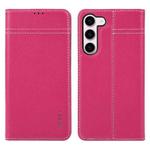 For Samsung Galaxy S23+ 5G GEBEI Top-grain Horizontal Flip Leather Phone Case(Rose Red)