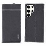For Samsung Galaxy S23 Ultra 5G GEBEI Top-grain Horizontal Flip Leather Phone Case(Black)