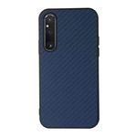 For Sony Xperia 1 V Carbon Fiber Texture PU Phone Case(Blue)