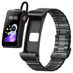 M6 1.5 inch Steel Band Earphone Detachable IP68 Waterproof Smart Watch Support Bluetooth Call(Black)