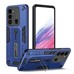 For Tecno Spark G0 2022 / Spark 8/9 Variety Brave Armor Finger Loop Holder Phone Case(Blue)