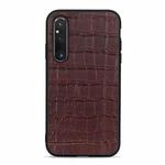 For Sony Xperia 1 V Crocodile Texture Genuine Leather Phone Case(Brown)