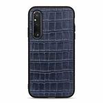 For Sony Xperia 1 V Crocodile Texture Genuine Leather Phone Case(Blue)