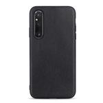 For Sony Xperia 1 V Lambskin Texture Genuine Leather Phone Case(Black)