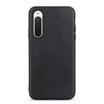 For Sony Xperia 10 V Lambskin Texture Genuine Leather Phone Case(Black)