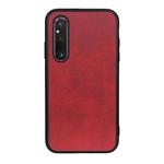 For Sony Xperia 1 V Two-color Calf Texture PU Phone Case(Red)
