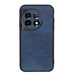 For OnePlus 11 5G Accurate Hole Two-color Calf Texture PU Phone Case(Blue)