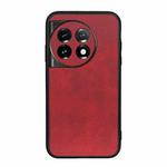 For OnePlus Ace 2 / 11R Accurate Hole Two-color Calf Texture PU Phone Case(Red)