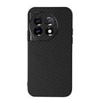 For OnePlus 11 5G Accurate Hole Carbon Fiber Texture PU Phone Case(Black)