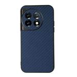 For OnePlus 11 5G Accurate Hole Carbon Fiber Texture PU Phone Case(Blue)