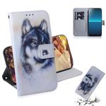 For Sony Xperia L4 Colored Drawing Horizontal Flip Leather Case with Holder & Card Slot & Wallet(White Wolf)