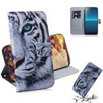 For Sony Xperia L4 Colored Drawing Horizontal Flip Leather Case with Holder & Card Slot & Wallet(Tiger)