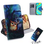 For Xiaomi Redmi Note 9S & Note 9 Pro Max Colored Drawing Horizontal Flip Leather Case with Holder & Card Slot & Wallet(Oil Painting Owl)