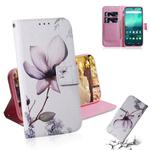 For Nokia 1.3 Colored Drawing Horizontal Flip Leather Case with Holder & Card Slot & Wallet(Magnolia Flower)