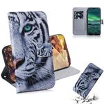 For Nokia 2.3 Colored Drawing Horizontal Flip Leather Case with Holder & Card Slot & Wallet(Tiger)