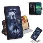 For Nokia 2.3 Colored Drawing Horizontal Flip Leather Case with Holder & Card Slot & Wallet(Wolf and Dog)